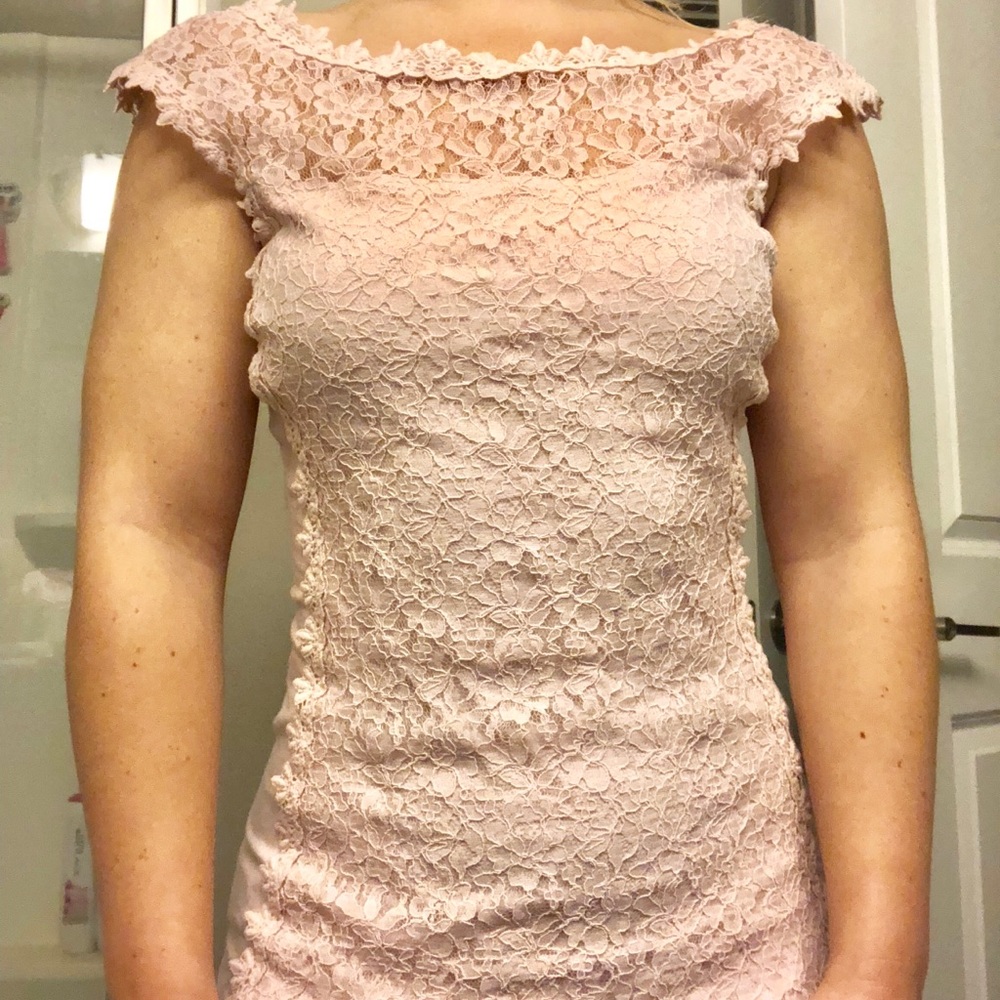 Express light pink or blush convertible lace top